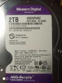 Жорсткий диск WD PURPL 2TB (WD20PURZ). sata 6GB/S. SC HA500. Буфер 64