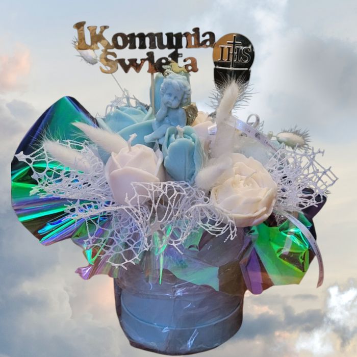 Flowerbox że świeczkami sojowymi