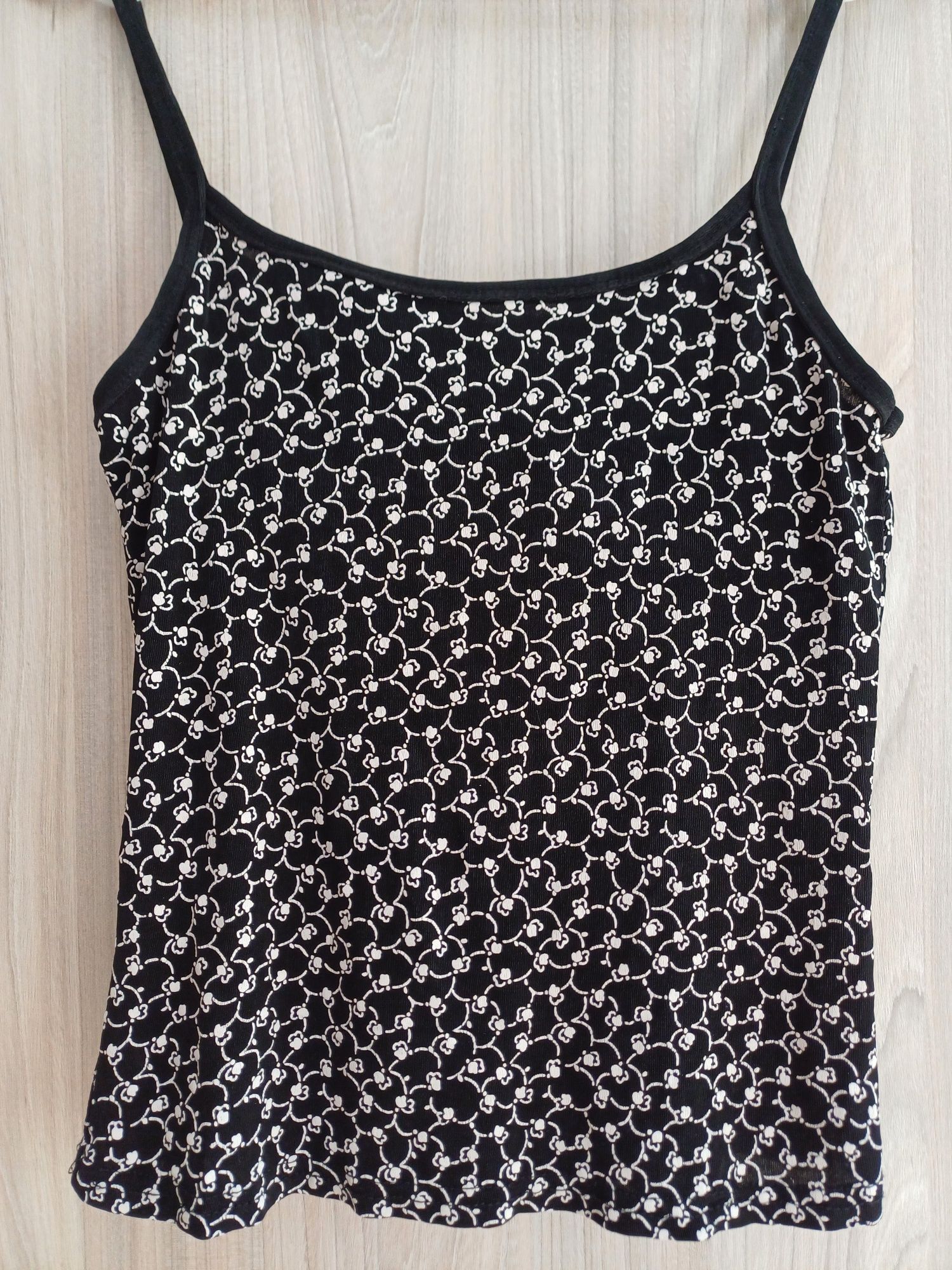 Topik crop na ramiączkach elegancki brązowy wzorzysty r. M