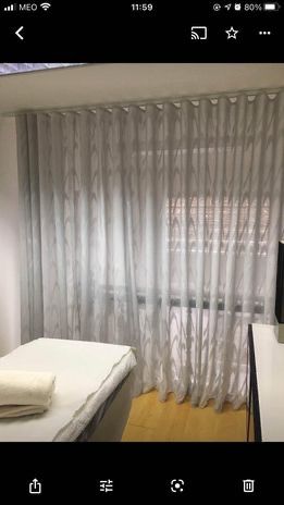 Cortinados de onda em cinza prata