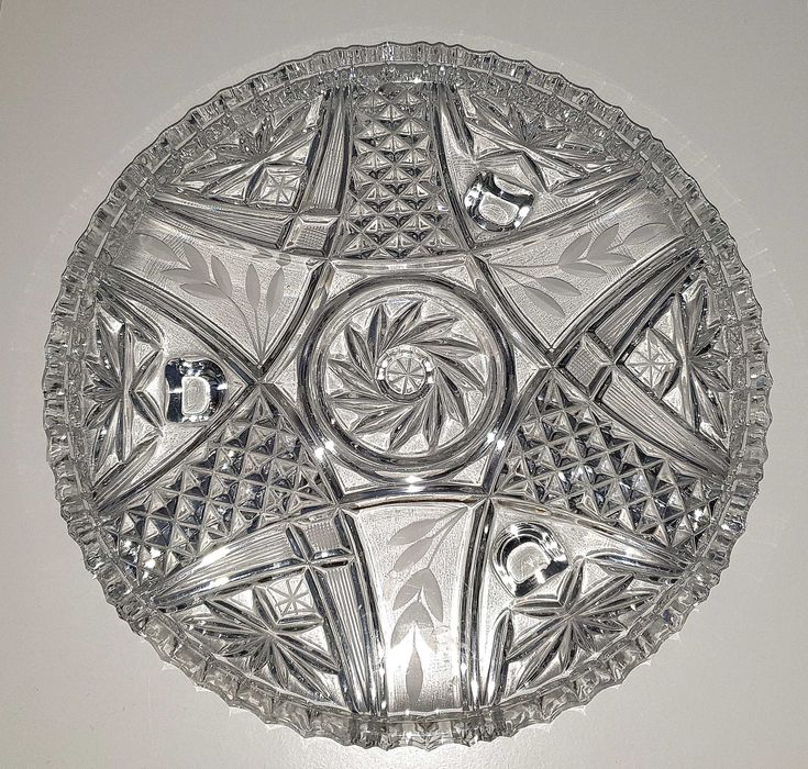 Patera tortownica KRYSZTAŁOWA na nóżkach PRL Vintage super stan!