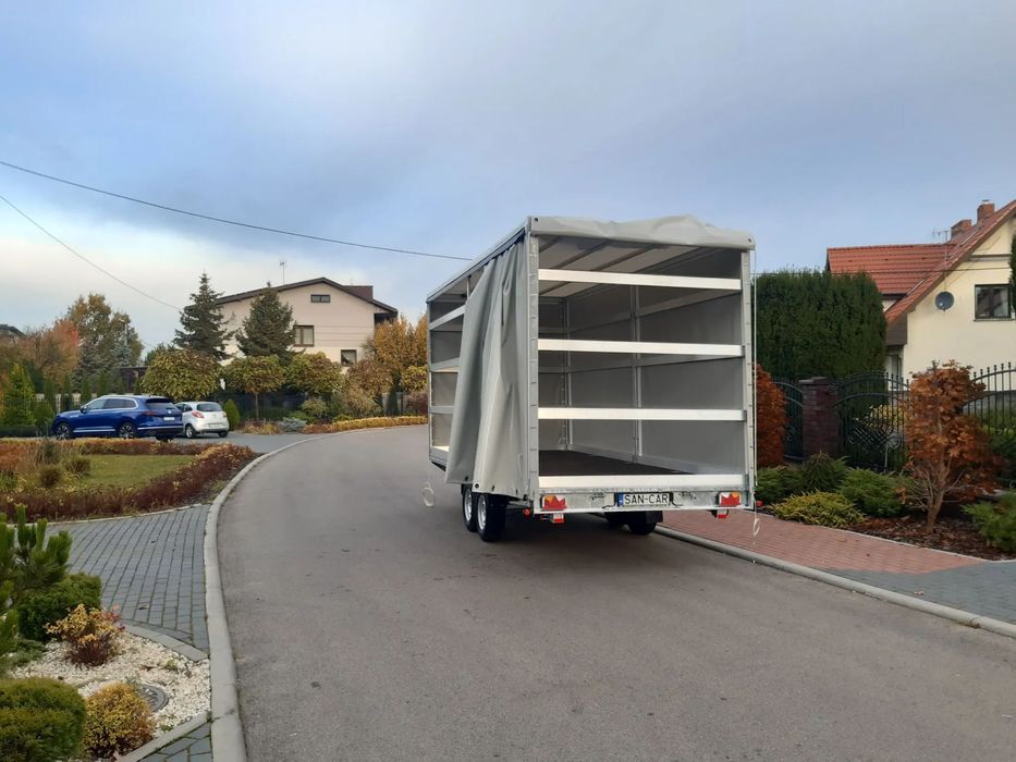SAN-CAR  SAN-CAR Przyczepa Towarowa, Spedycja, Transport, Plandeka Firanka