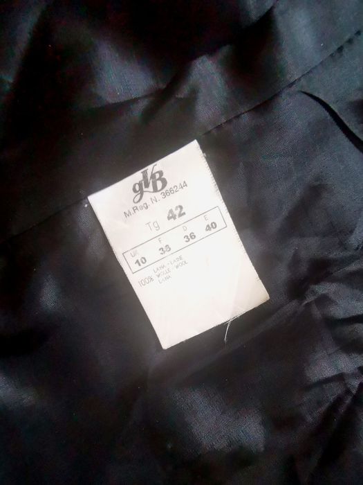 Elegancki żakiet marynarka 100% wełna biało czarny dese Caractere M 38