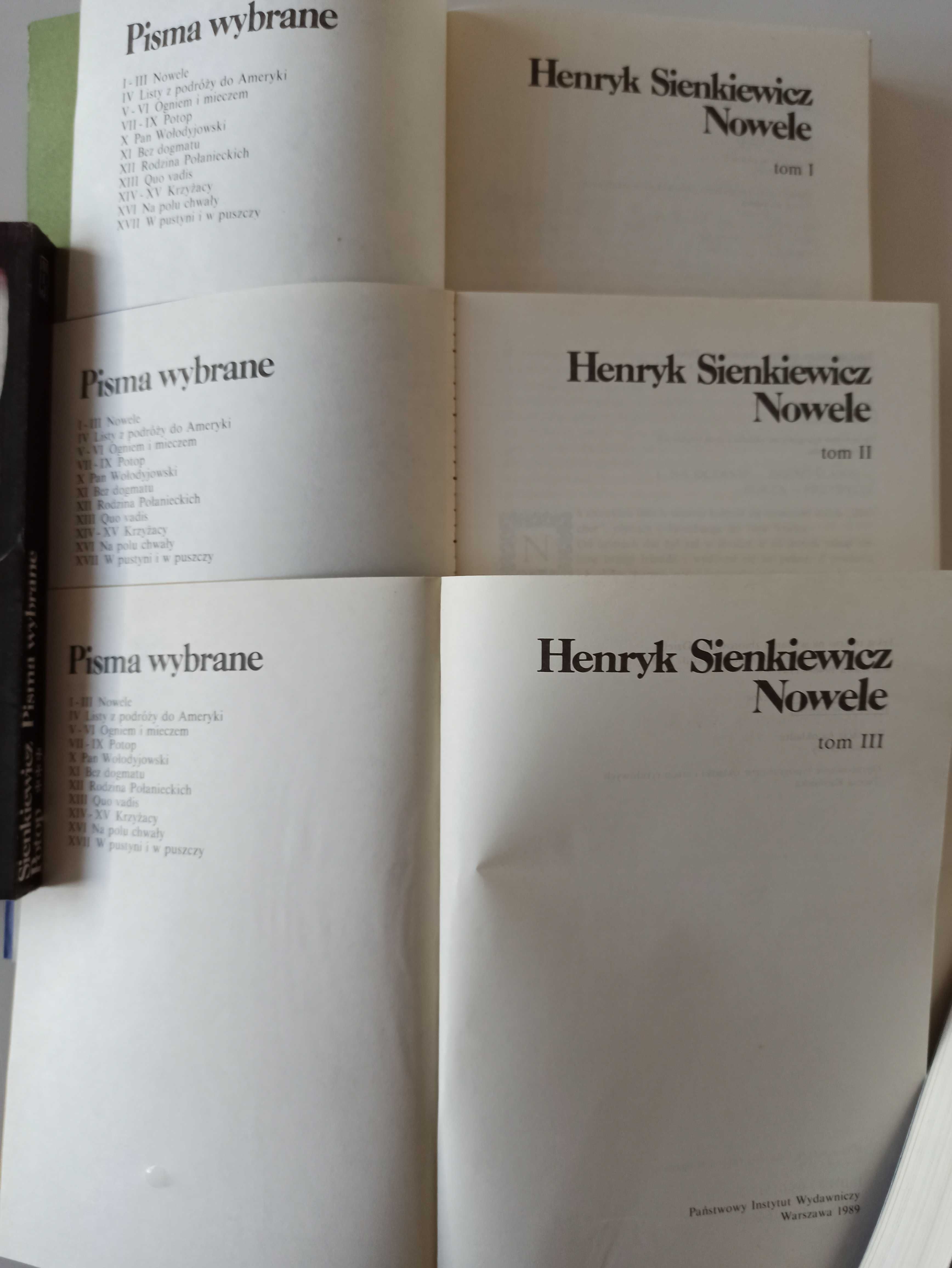 Henryk Sienkiewicz Nowele 3 tomy Janko muzykant Sachem Latarnik