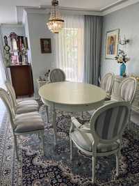 Zestaw stół krzesła komoda witryna barokowy antyczny antyk chippendale