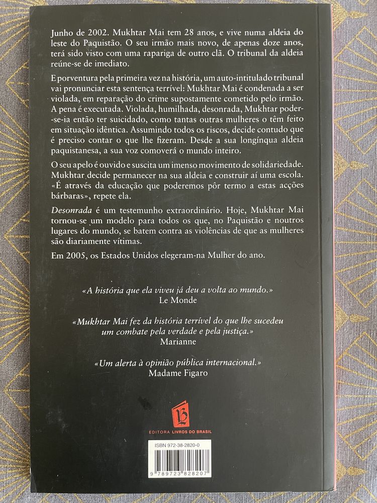 Livro “Desonrada”