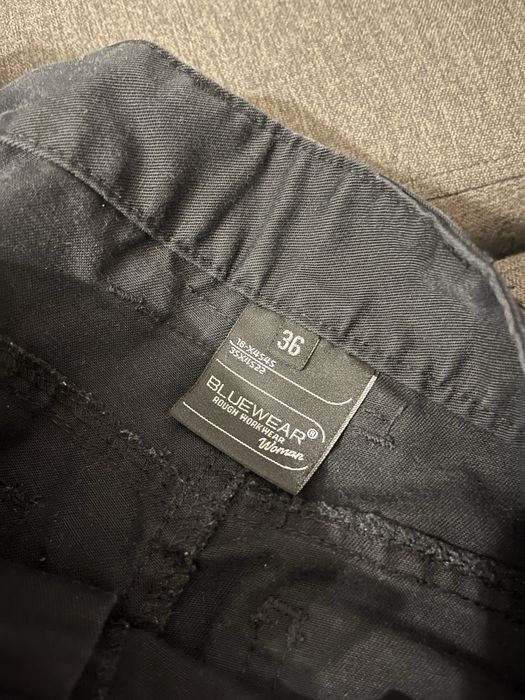 Czarne spodnie budowlane/robocze Bluewear 36