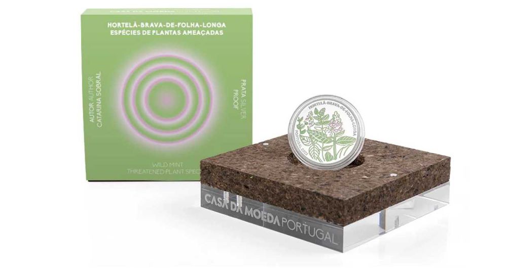 Moeda 5 euros Portugal prata Proof - Dinossauro + Hortelão + Literacia
