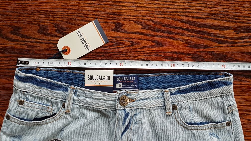 Szorty jeansowe spodenki z koronką 40 L Soulcal&Co dżins