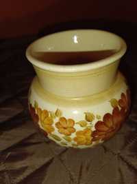 Pękaty wazon Fajans WŁOCŁAWEK ręcznie malowany 12 cm