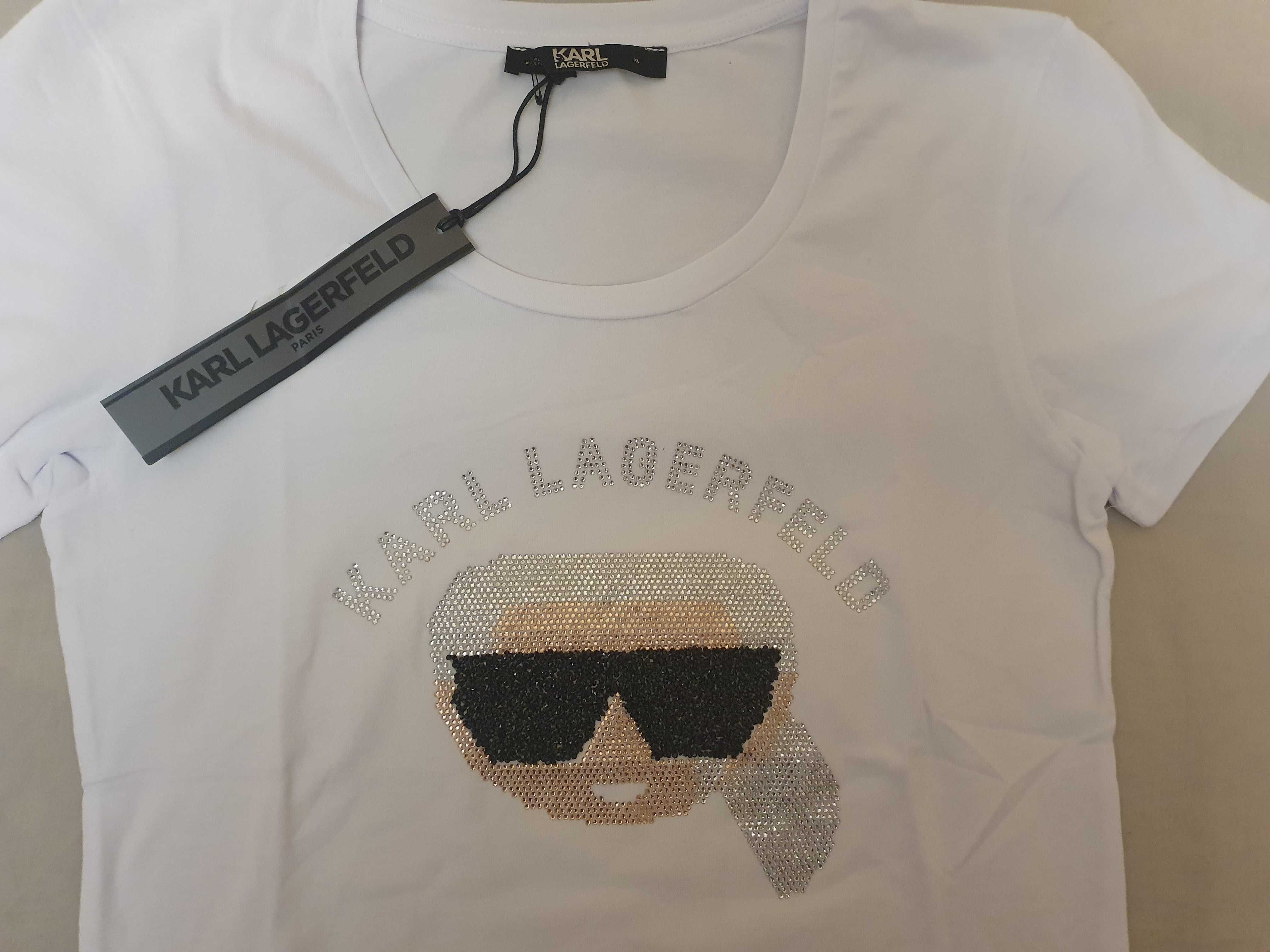 NOWA damska koszulka Karl Lagerfeld t-shirt KL bluzka XL 42