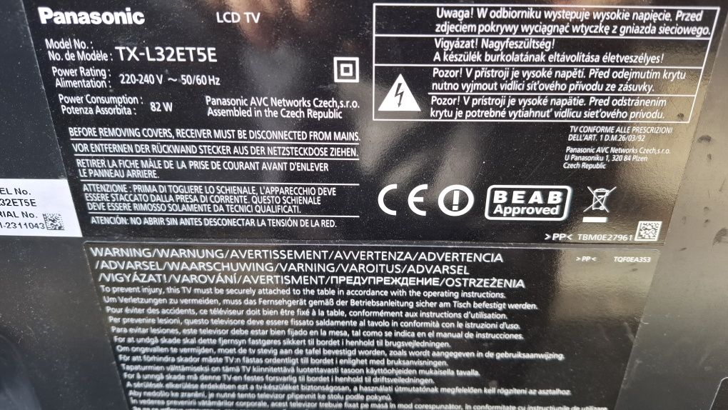 Panasonic TX L32ET5E części