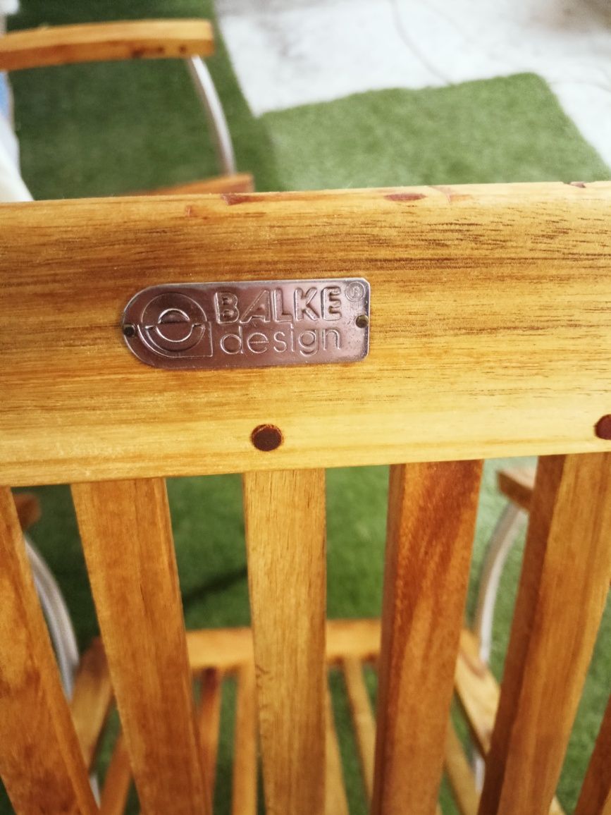 Fotele ogrodowe Balke Design drewno tekowe.
