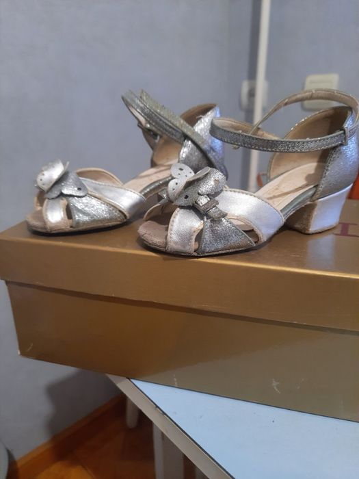 Туфли для бальных танцев Galex, размер 15,5 серебрянные