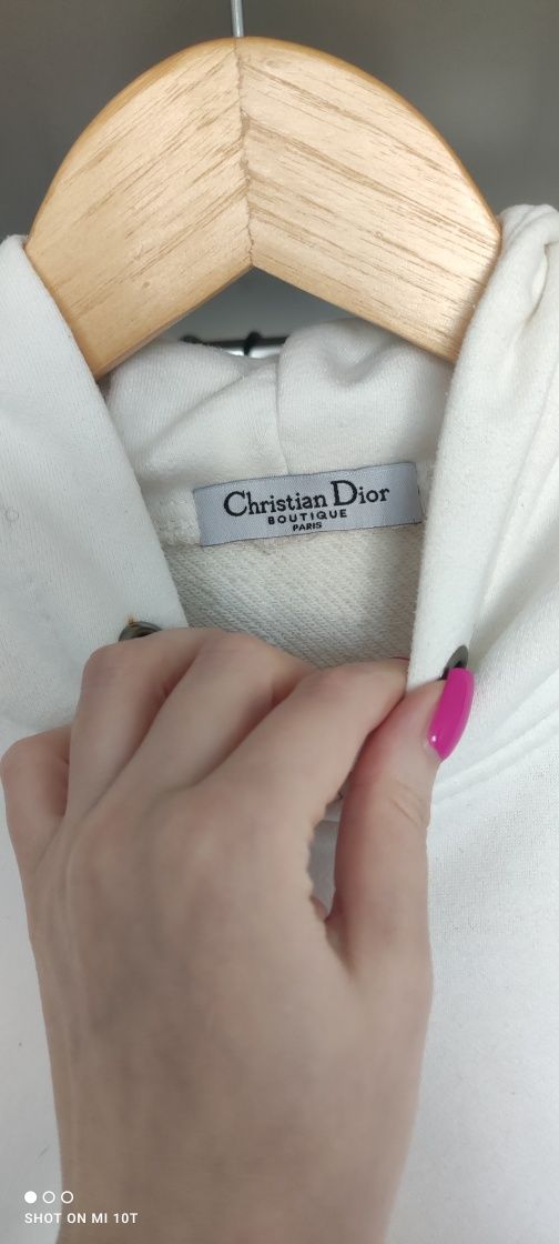 Худи белый с капюшоном Christian Dior,размер с-м