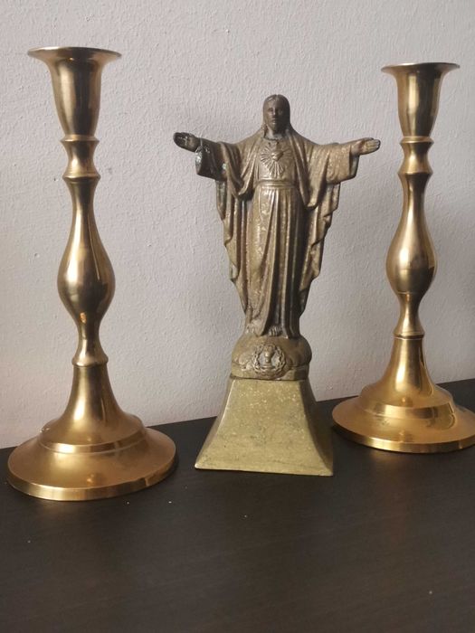 Figura Jezusa - mosiądz ModDep początek XX wieku Bretania