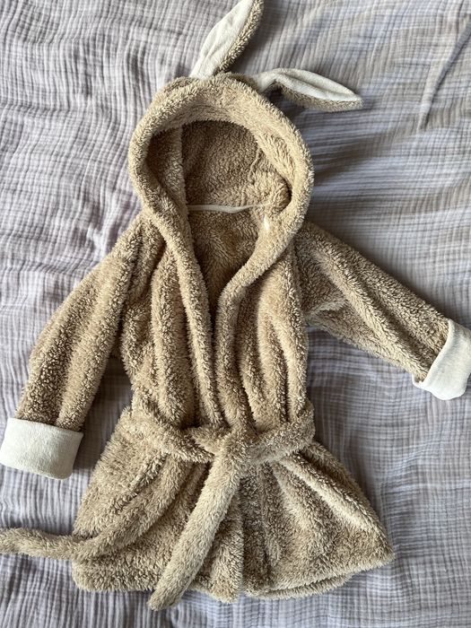 Плюшевий халат зайчик бежевий на 4-5 років
