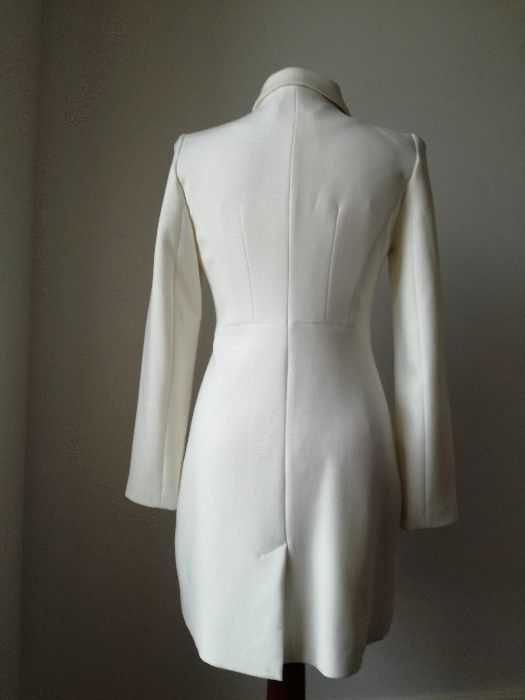 Biały (śmietankowy)płaszcz Orsay rozmiar 34