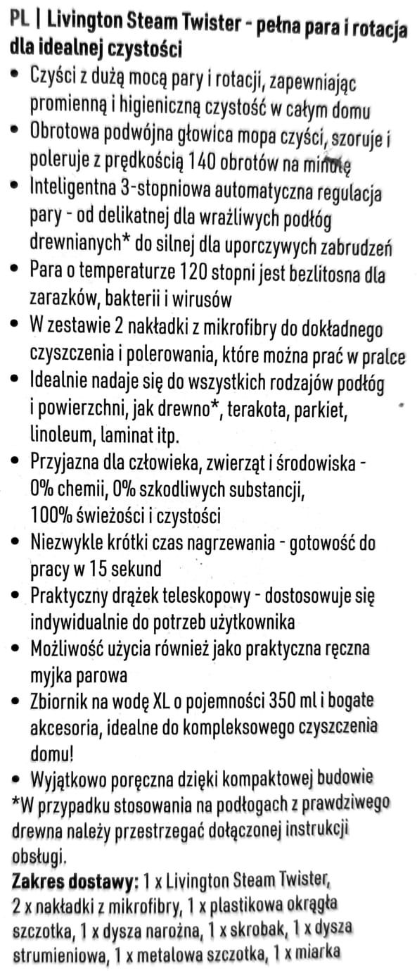 Obrotowy mop parowy