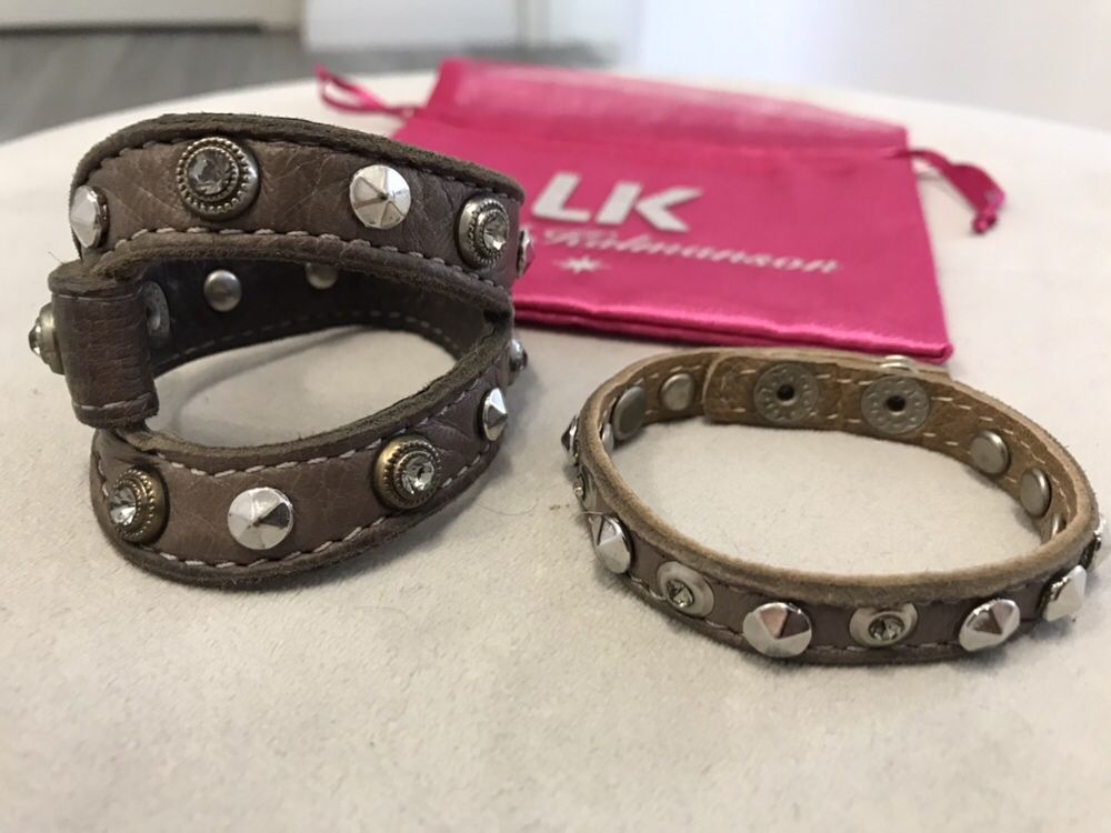 Leetal Kalmanson 2 bransoletki skórzane oryginalne woreczek
