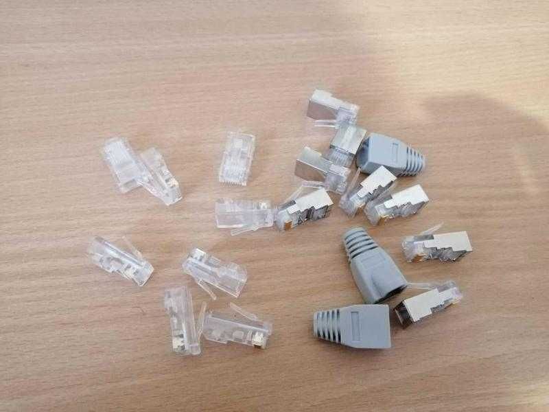 Разъем Ethernet RJ45  вилка PIN:8 экранированный и неэкранированный