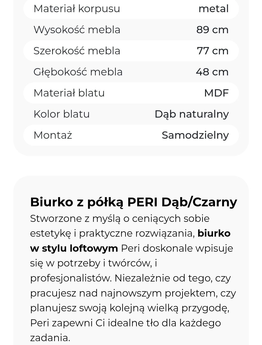 Biuro małe z szufladami