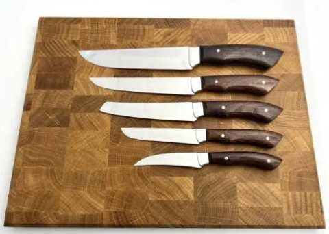Набір кухонних ножів П'ятірка. Ручна робота, сталь 65х13
