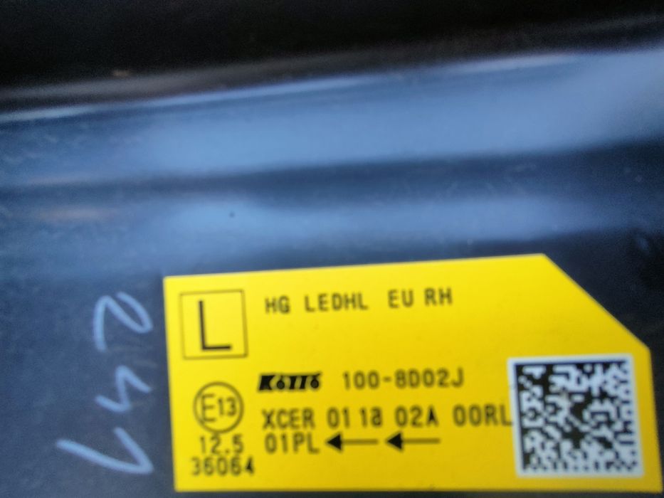 Óptica ótica farol principal direito nissan qashqai j12 3 Led