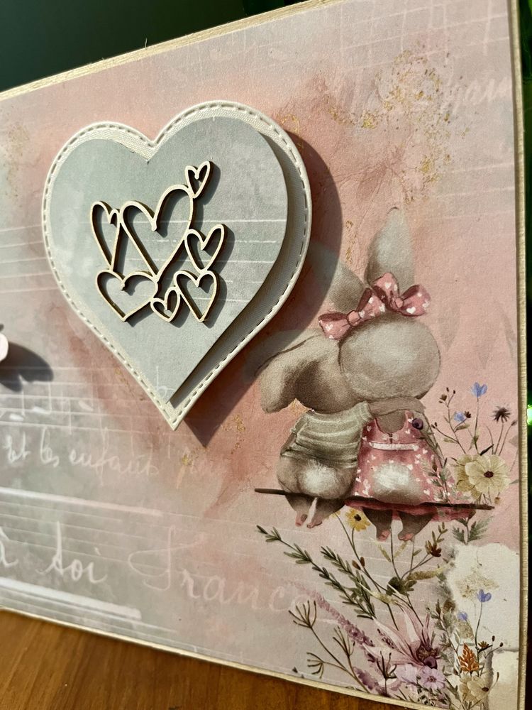 Kartka scrapbooking urodziny imieniny walentynki