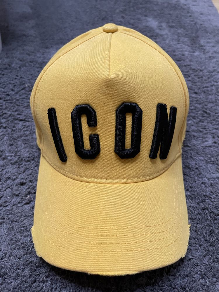 Dsquared Icon żółta czapka z daszkiem regulowana uniseks