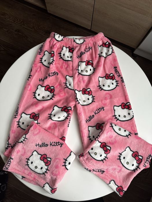 Теплі мʼякі плюшеві піжамні штані hello kitty s-xl