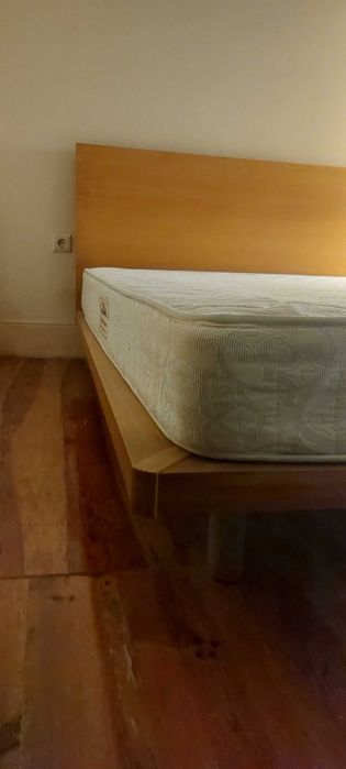 Conjunto de quarto, cama, colchao e cómoda