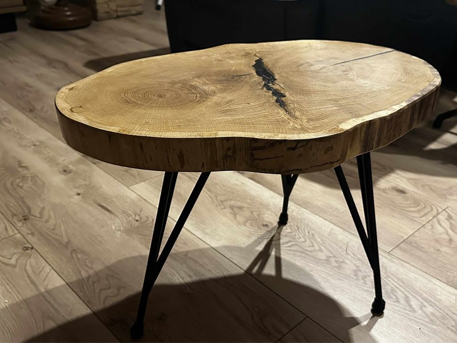 Dębowe Stolik kawowy żywica rękodzieło