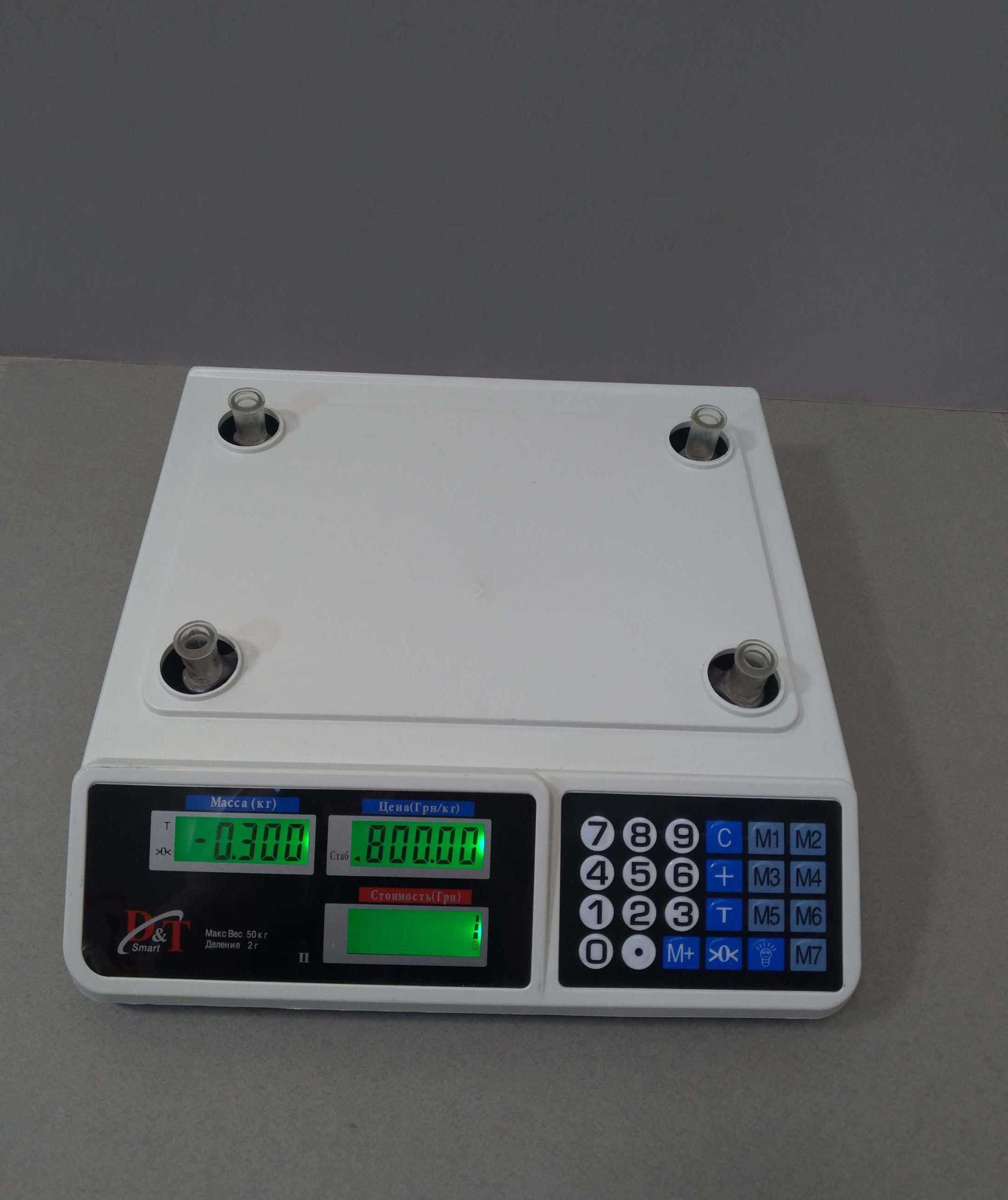Аккумуляторные торговые весы для прилавка до 50кг Smart DT-809