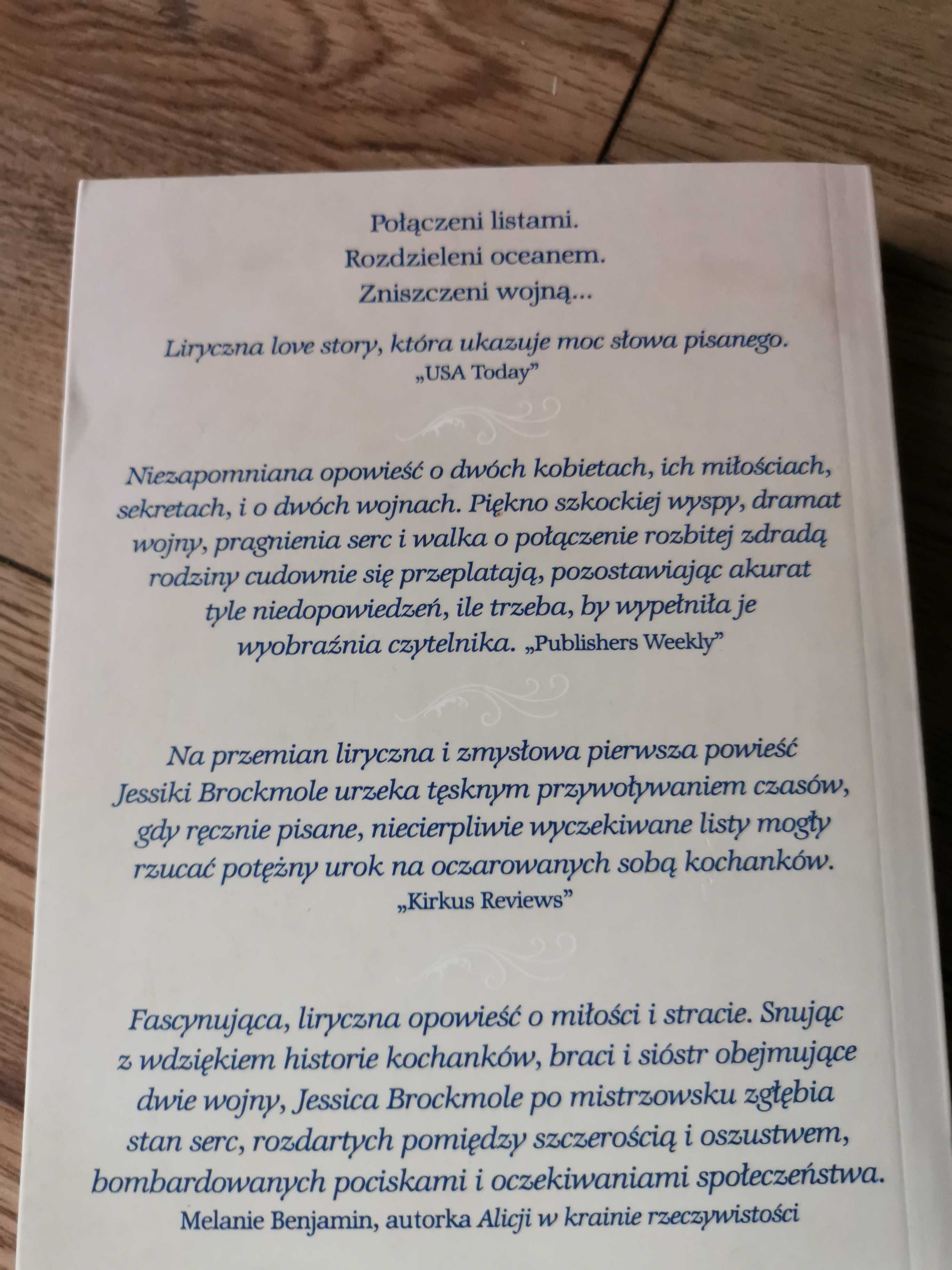 Książka Jessica Brockmole Listy z wyspy zwanej Niebem