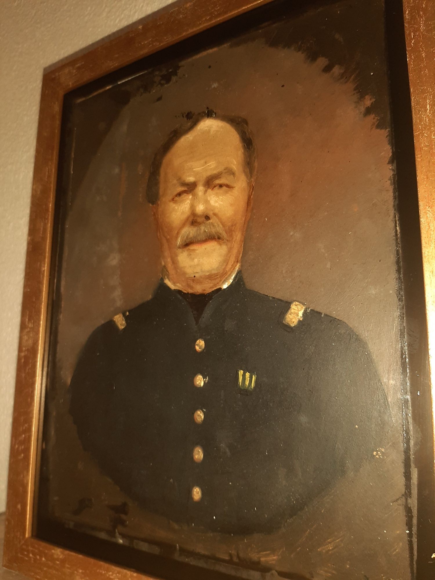 Retrato de Cavalheiro Óleo Sobre Papel Do Século XIX