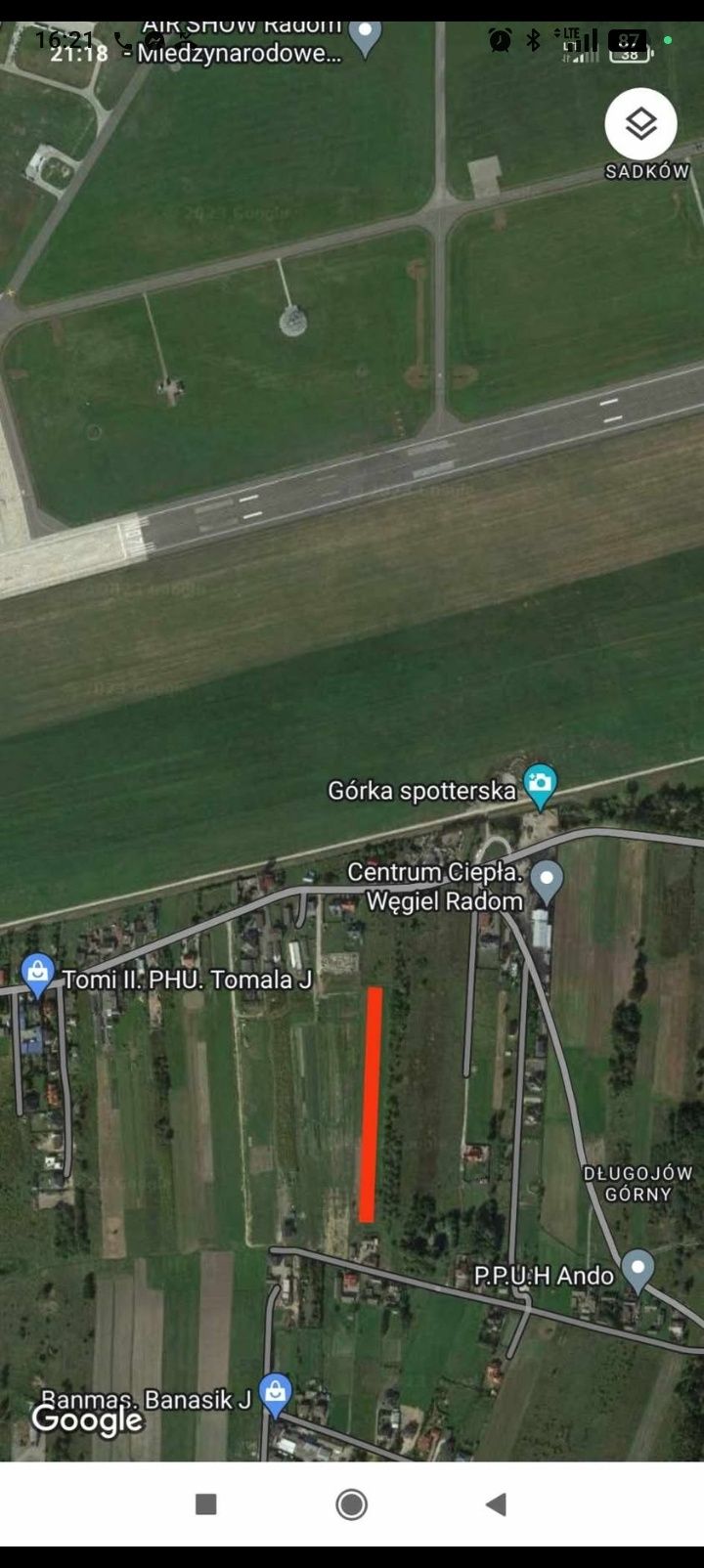 Parking AirShow 2025'  'U Dziadka' ul. Skaryszewska Namioty camping WC