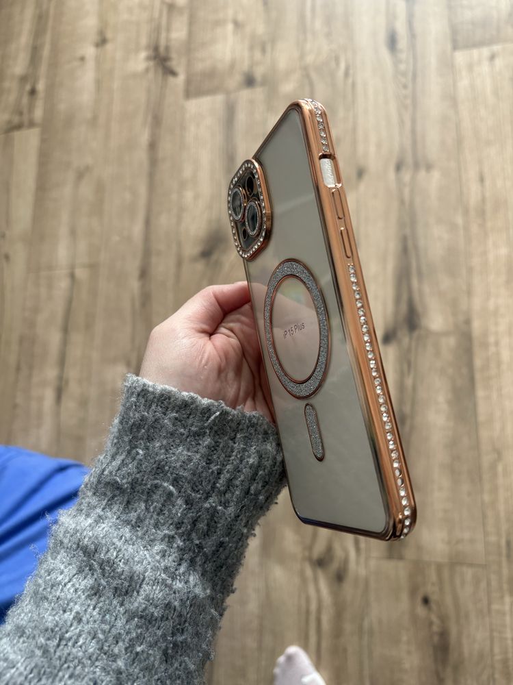 Etui case iphone 15 plus zlote