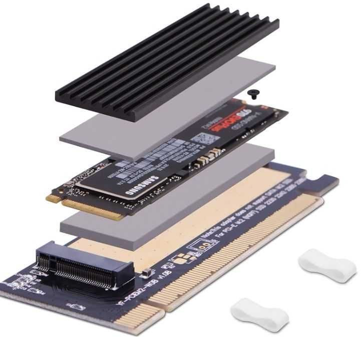Adapter EZDIY-FAB NVME PCIe adapter dysku SSD M.2 z chłodzeniem