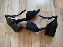 Buty czarne rozmiar 38 obcas słupek 6cm