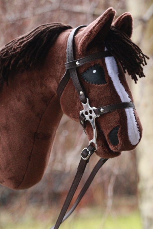 Nitowane ogłowie hackamore dla hobby horse, konika na kiju