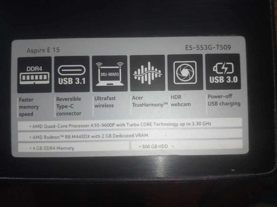 Ноутбук Aspire E15