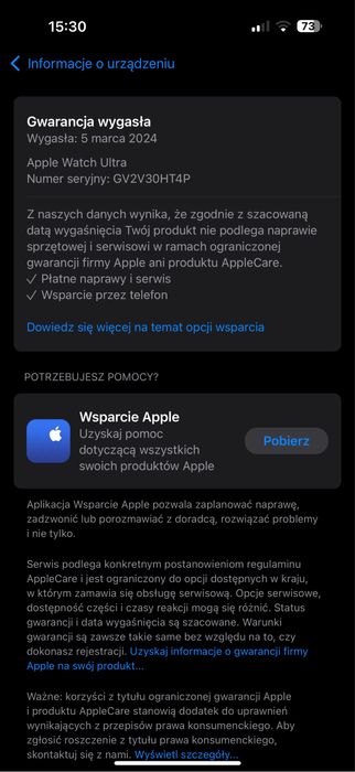 Apple watch ultra bateria 94%