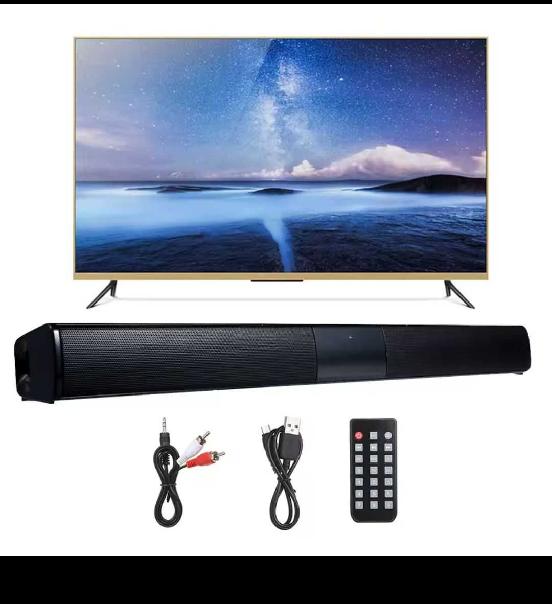 Barra de Som com 55 cm 20W, Bluetooth e Rádio FM.