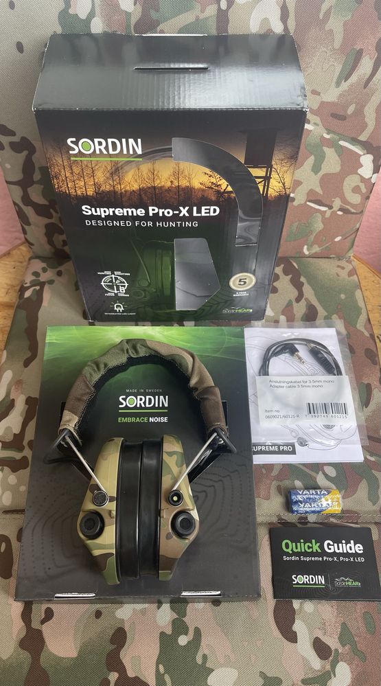 Активні навушники MSA Sordin Supreme Pro-X Gel LED Multicam + кріпленя