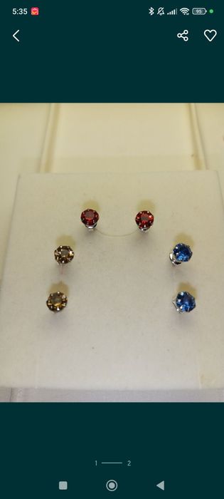 Srebrne kolczyki komplet 12 par nowe