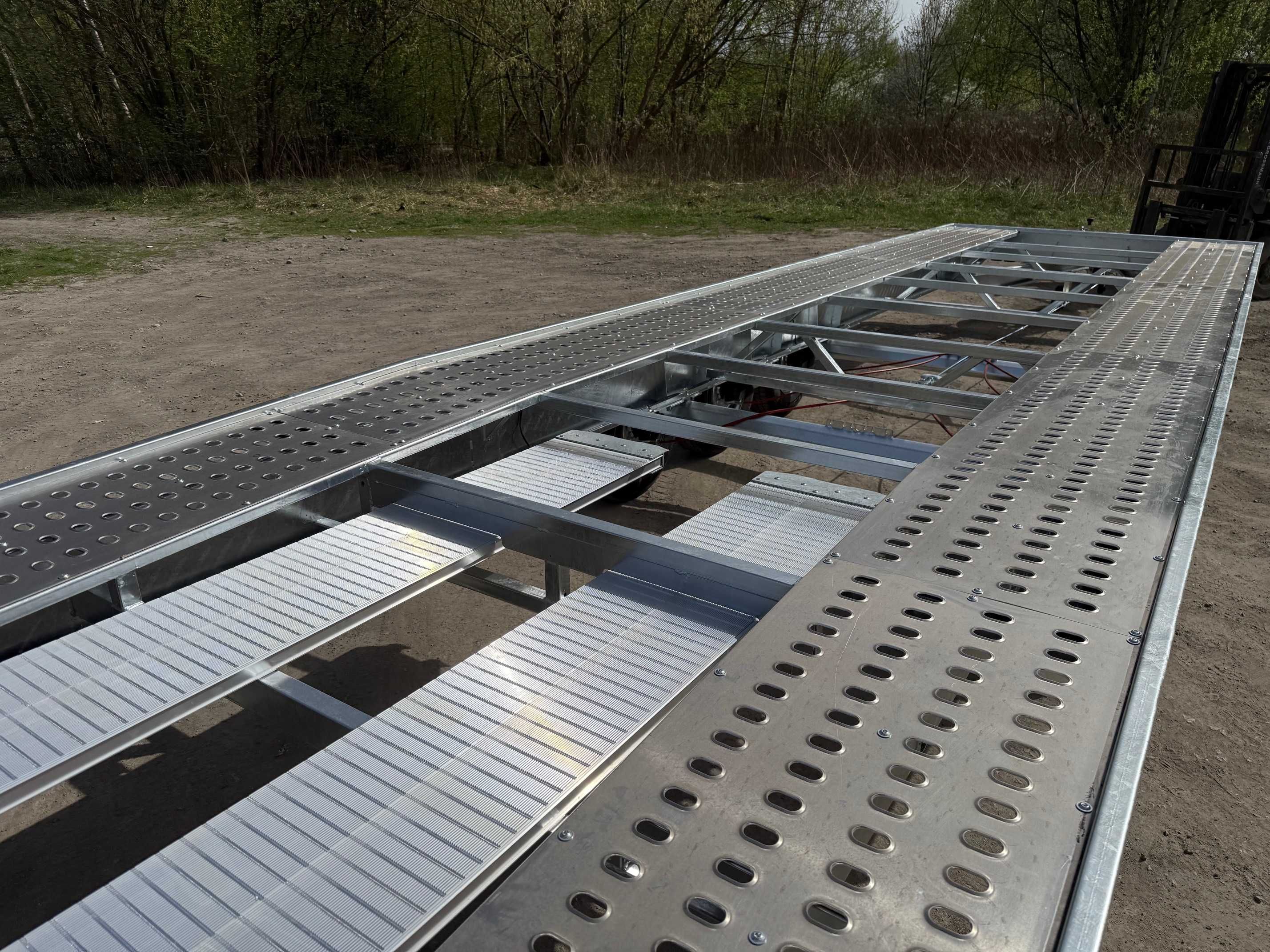 Przyczepa Laweta na 2 auta 8,5m 850cm ALUMINIOWE NAJAZDY VDI 2700-8.1!