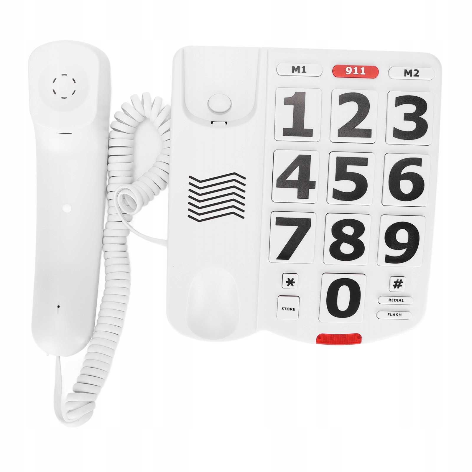 Ciciglow Telefon przewodowy Duże Przyciski dla Seniora głośny alarm