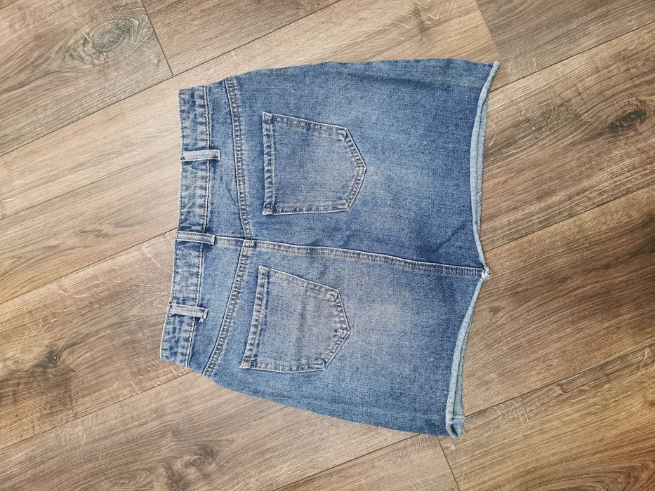 Spódnica dżinsowa spódniczka jeansowa mini trapezowa M 38