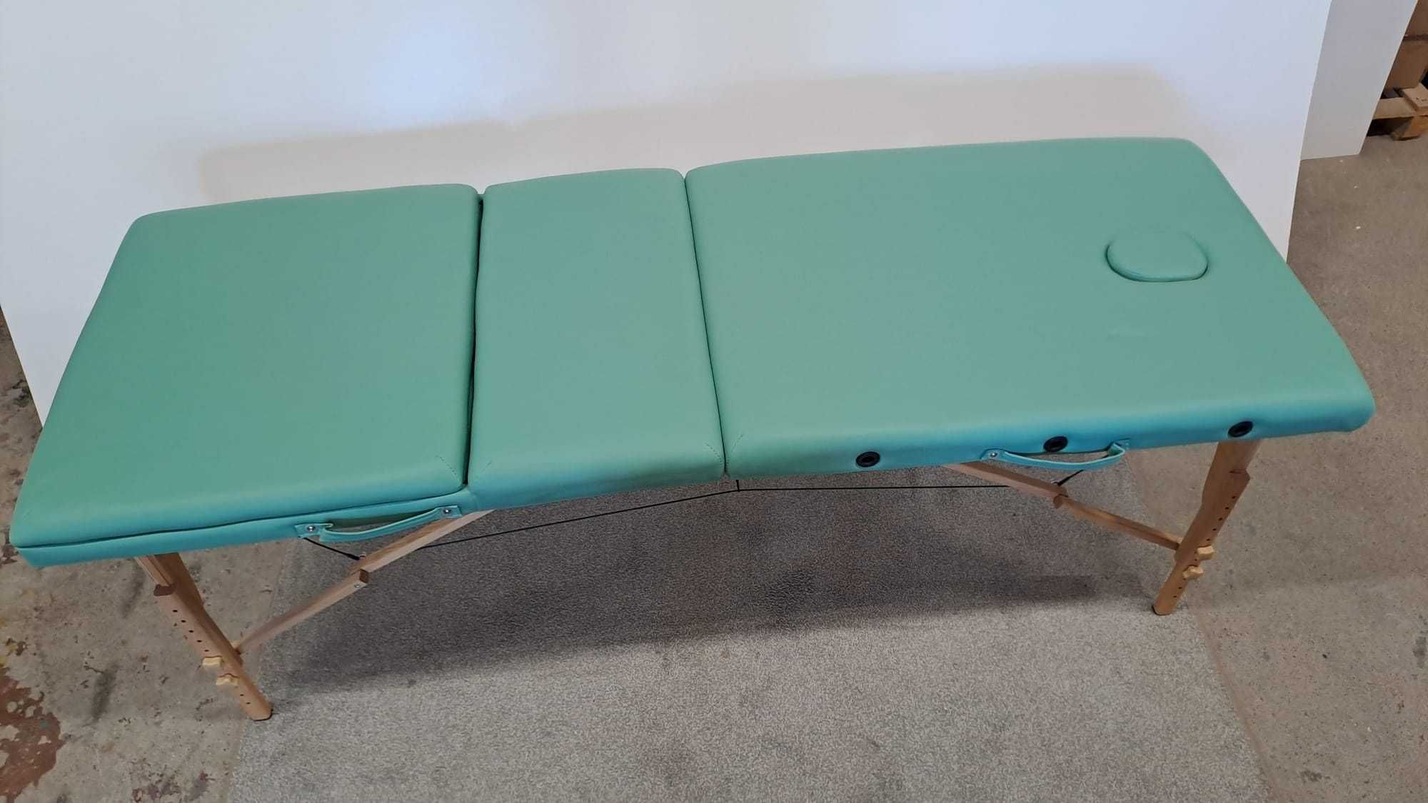 Składany trzysekcyjny drewniany stół do masażu - nowy